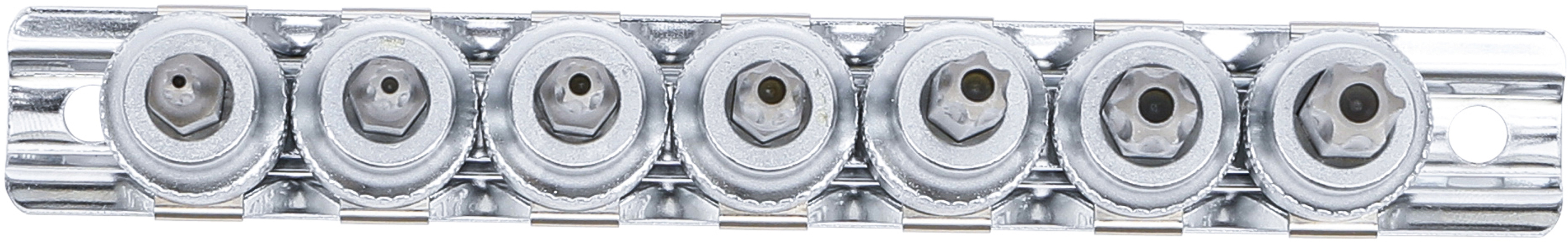 BGS Bit-Einsatz-Satz | Antrieb Innenvierkant 10 mm (3/8") | T-Profil (für Torx) mit Bohrung T15 - T50 | 7-tlg.