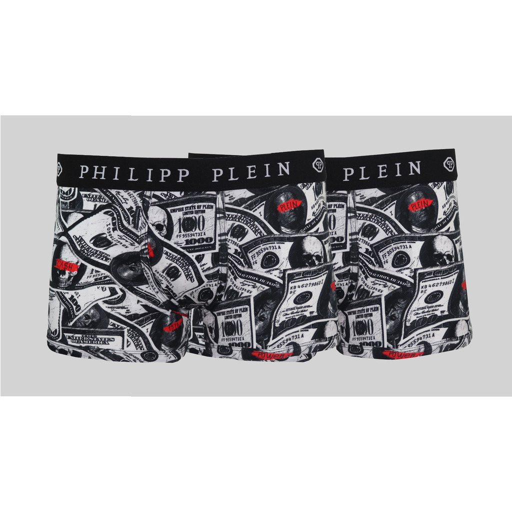 Philipp Plein Herren Boxershorts Skull 2er Pack Black Dollar Gr. XXL