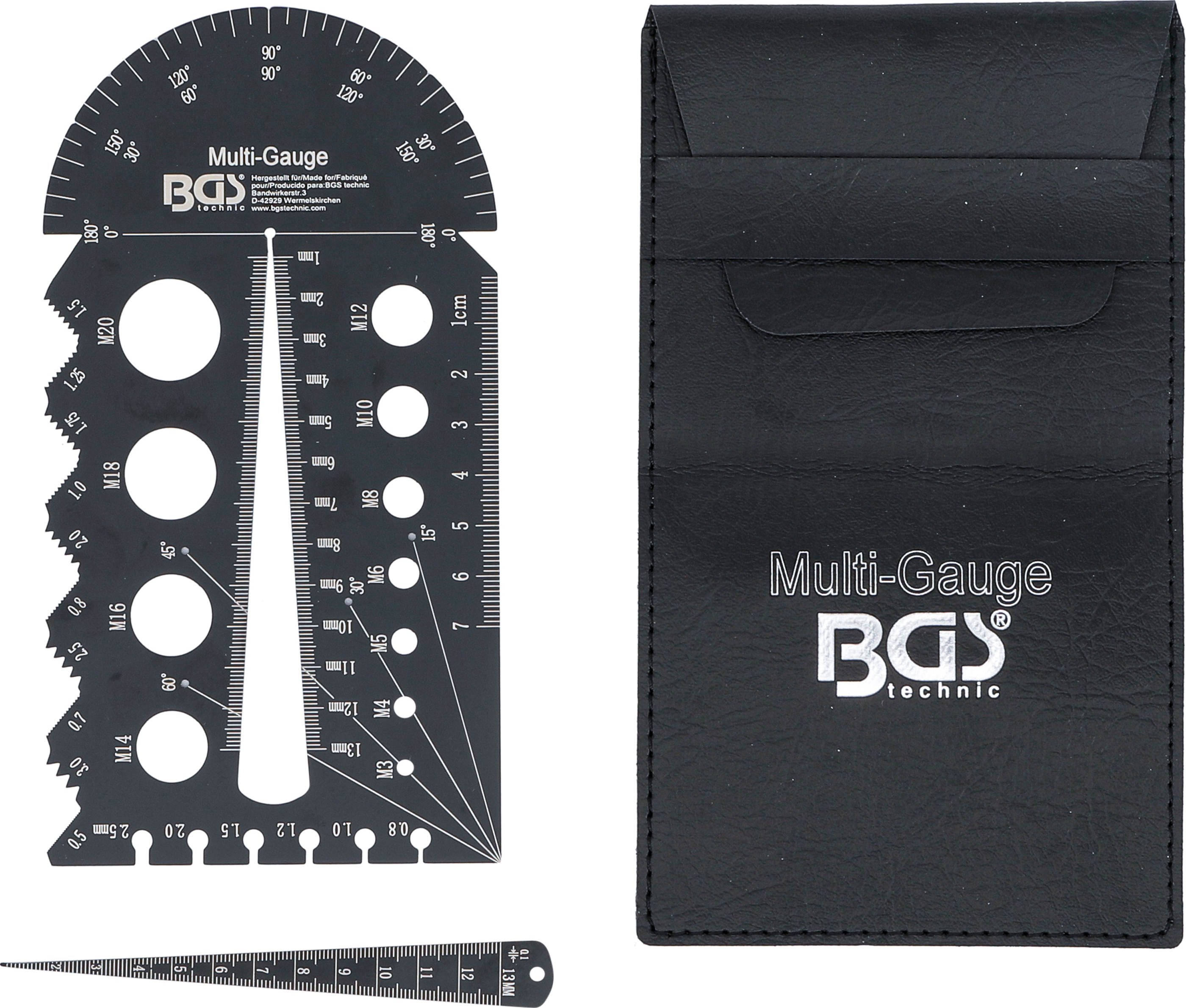 BGS Schrauben- und Gewindeschablone | metrisch | M3 - M20, 0,5 - 13,00 mm