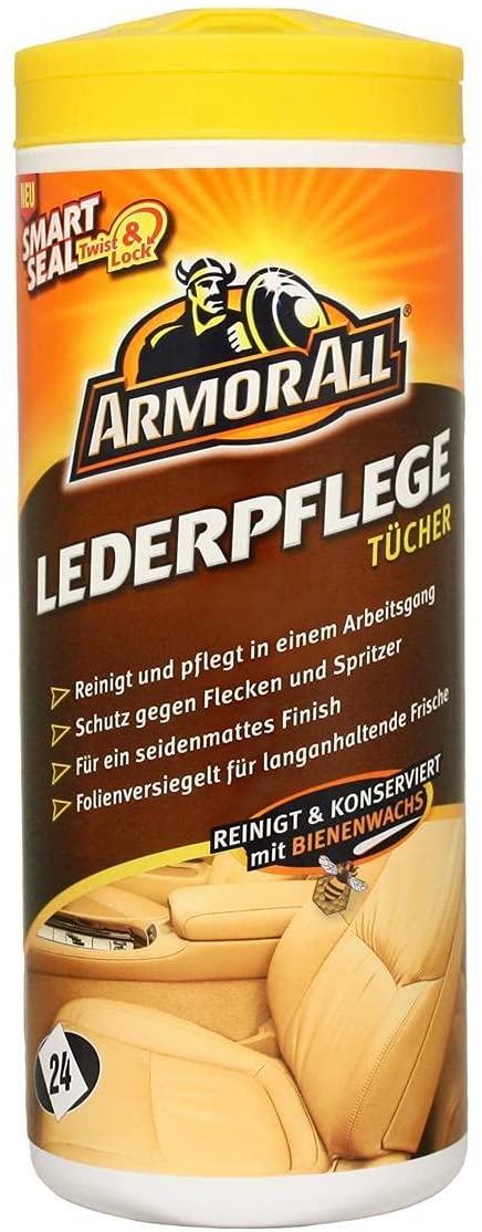 Armor All Leather Wipes Lederpflege Tücher Seidenmatt 24 Stk