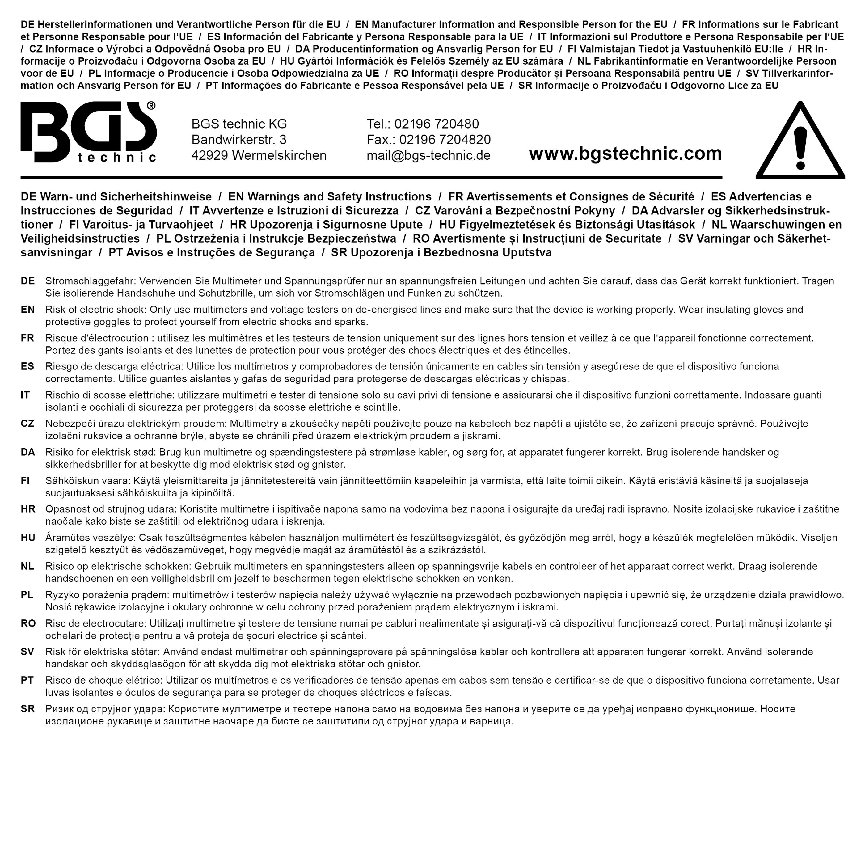 BGS Spannungsprüfer mit Digitalanzeige