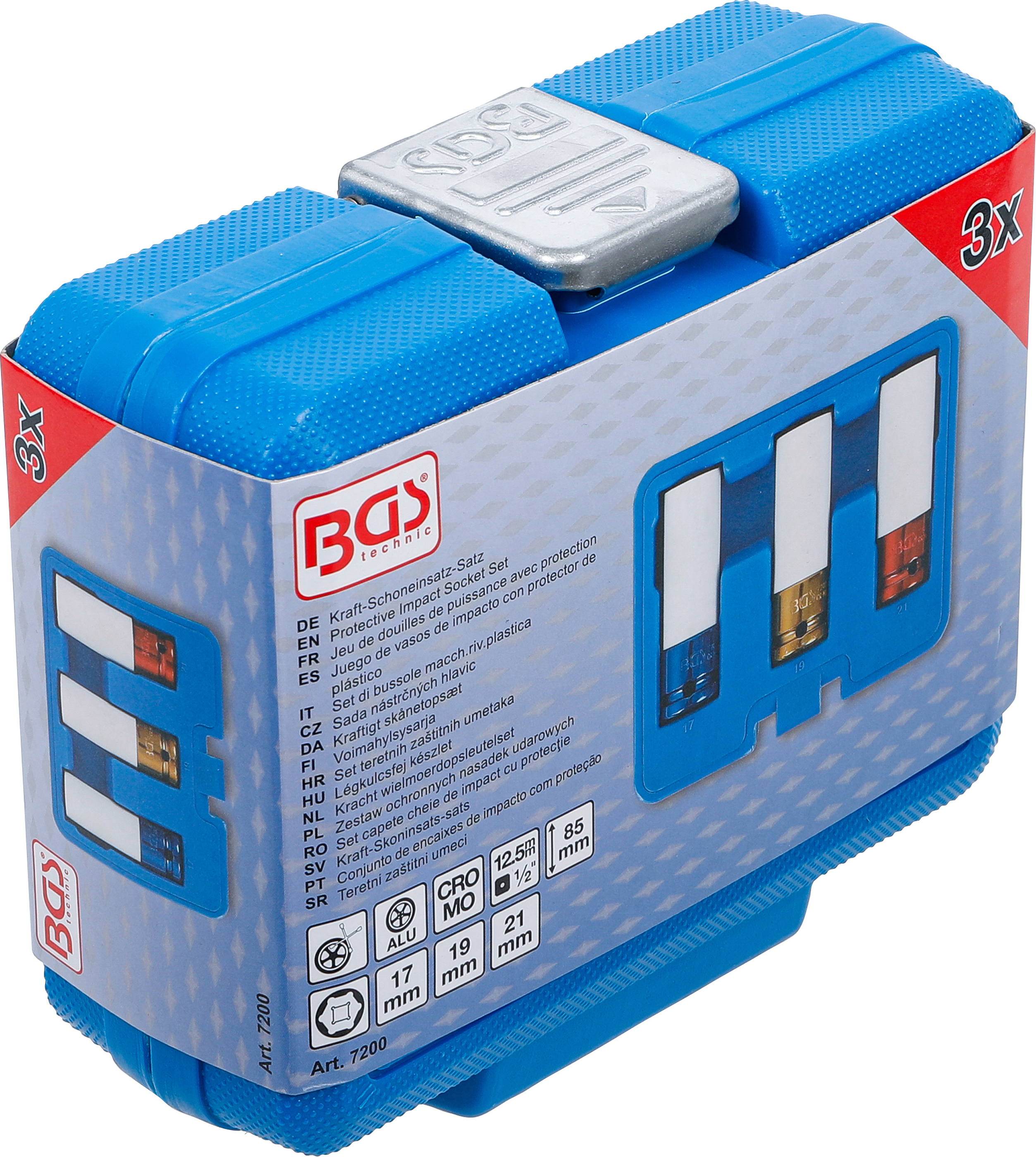 BGS Kraft-Schoneinsatz-Satz | Antrieb Innenvierkant 12,5 mm (1/2") | SW 17 / 19 / 21 mm | 3-tlg.