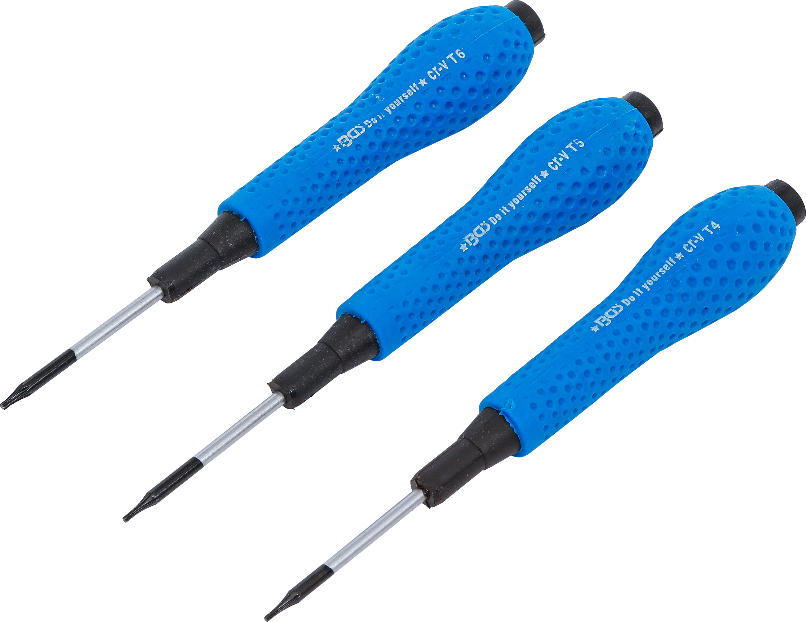 BGS Präzisions-Schraubendreher-Satz | T-Profil (für Torx) T4 / T5 / T6 | 3-tlg.