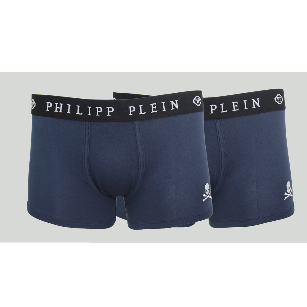 Philipp Plein Herren Boxershorts Skull 2er Pack Navy Gr. M