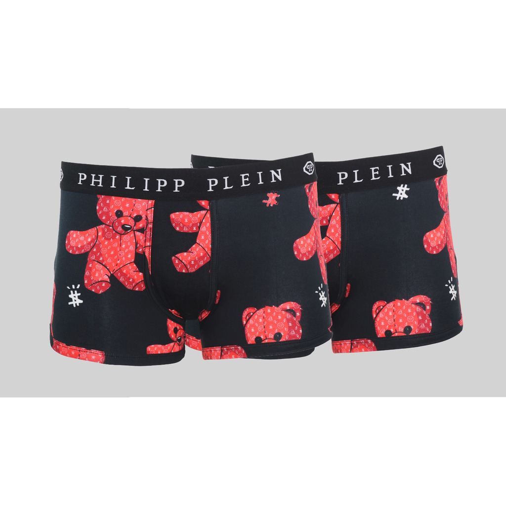 Philipp Plein Herren Boxershorts Skull 2er Pack Black Teddy Gr. L