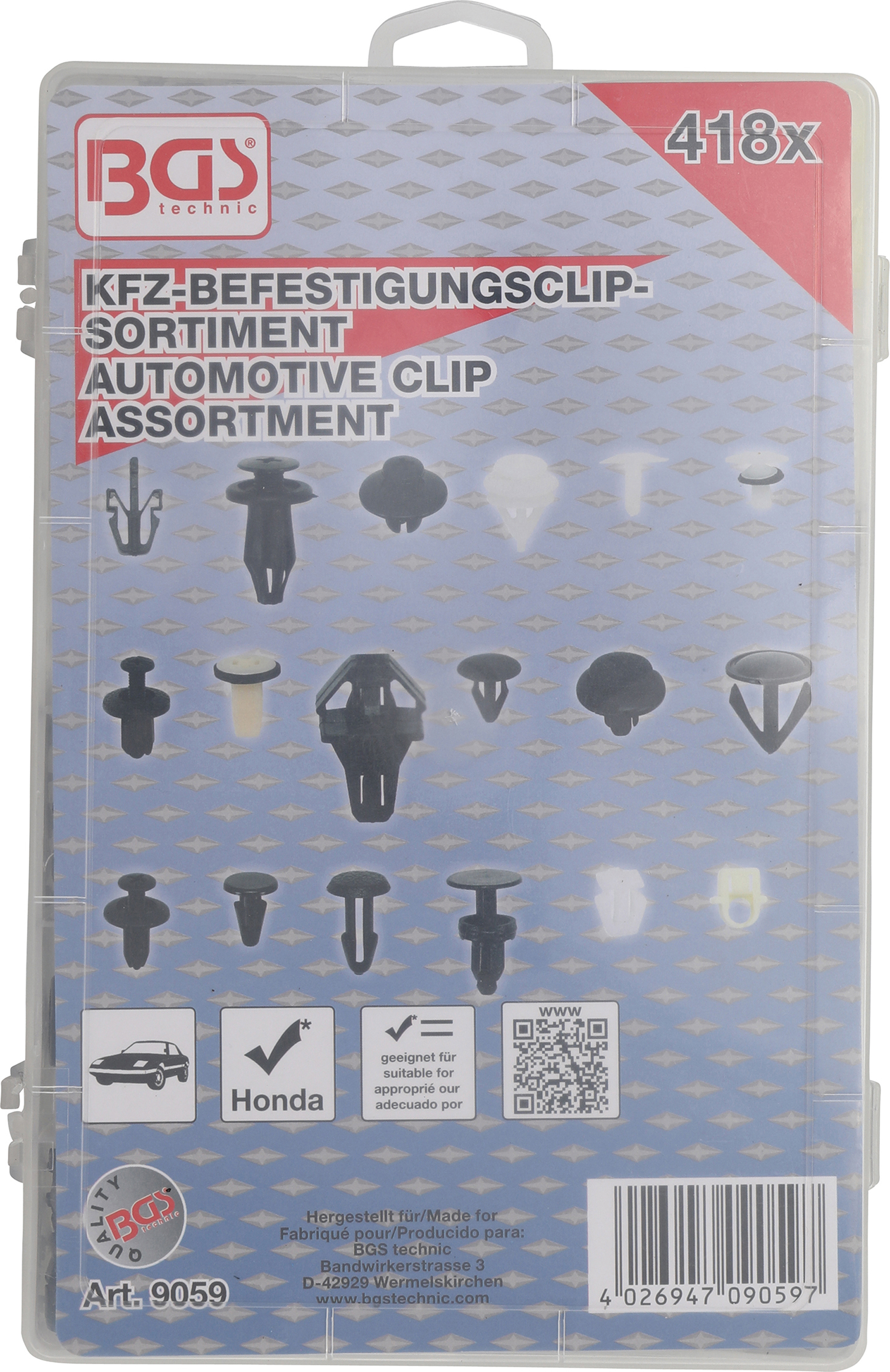 BGS Kfz-Befestigungsclip-Sortiment für Honda | 418-tlg.