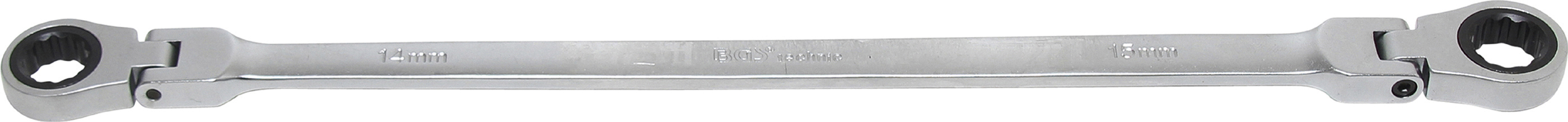 BGS Doppel-Ratschen-Gelenkschlüssel | SW 14 x 15 mm
