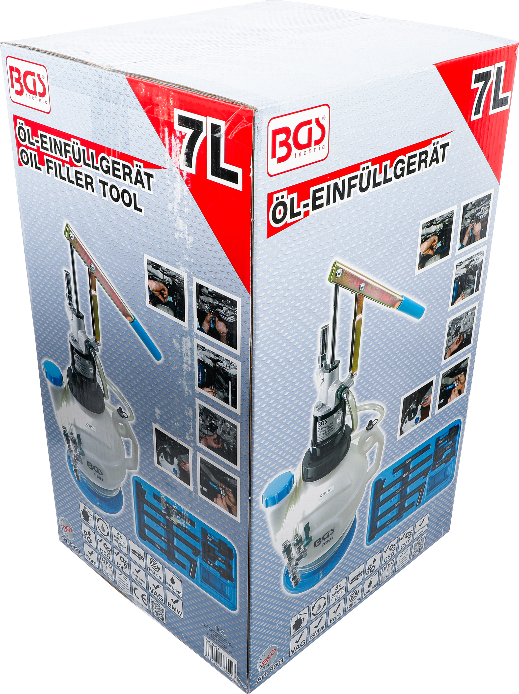 BGS Getriebeöl-Befüllgerät mit Handpumpe | mit Rücklaufsystem | mit 8 Adaptern | 7 l BGS Getriebeöl-Befüllgerät mit Handpumpe | mit Rücklaufsystem | mit 8 Adaptern | 7 l