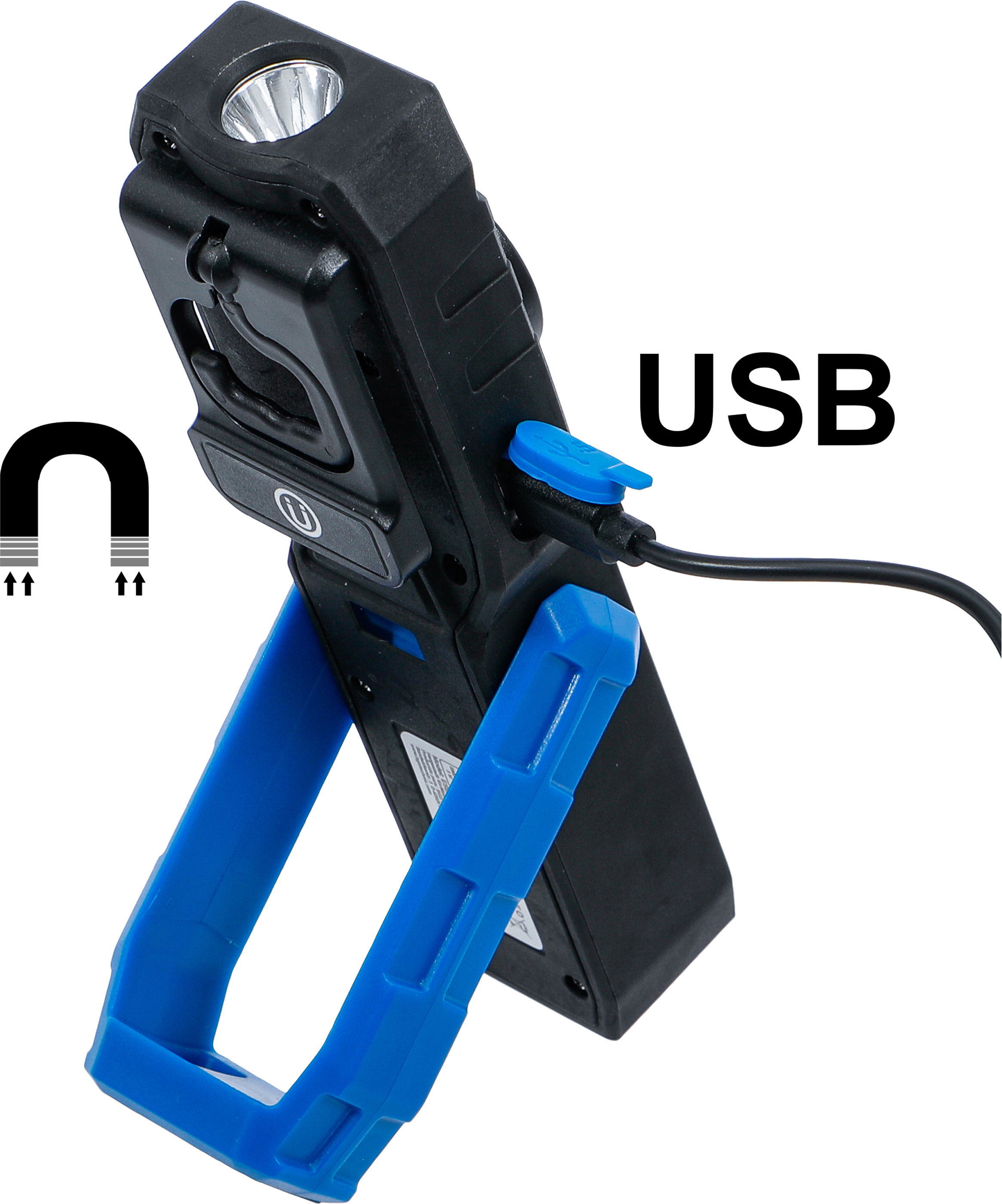 BGS COB-LED-Werkstattleuchte mit Magnet und Haken | klappbar