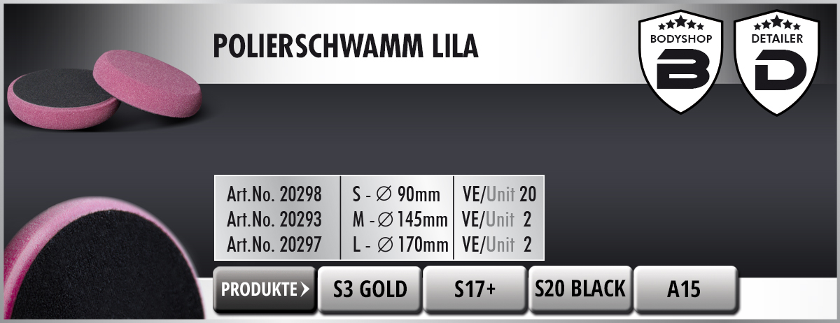 Scholl Concepts Polierschwamm Lila 145mm 2er Pack
