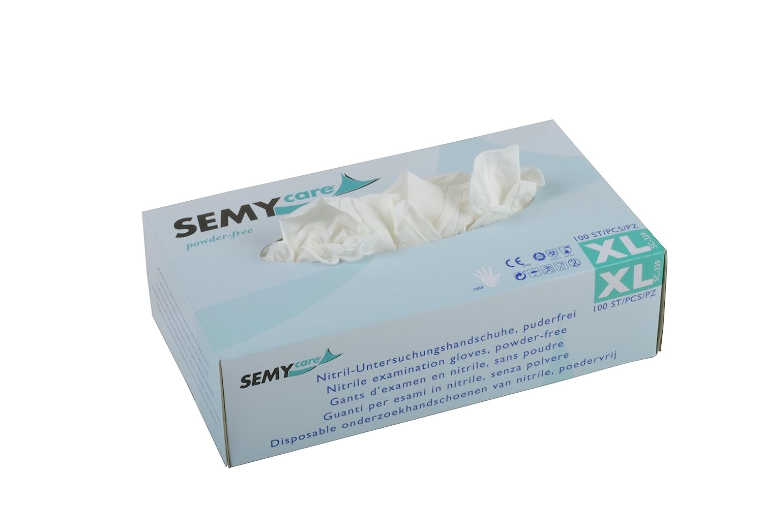 SemyCare Einweghandschuhe Nitril weiss 100 Stk