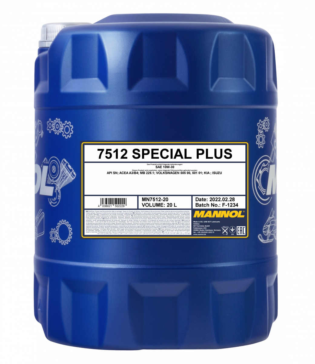 10W-30 Mannol 7512 Special Plus Motoröl 20 Liter