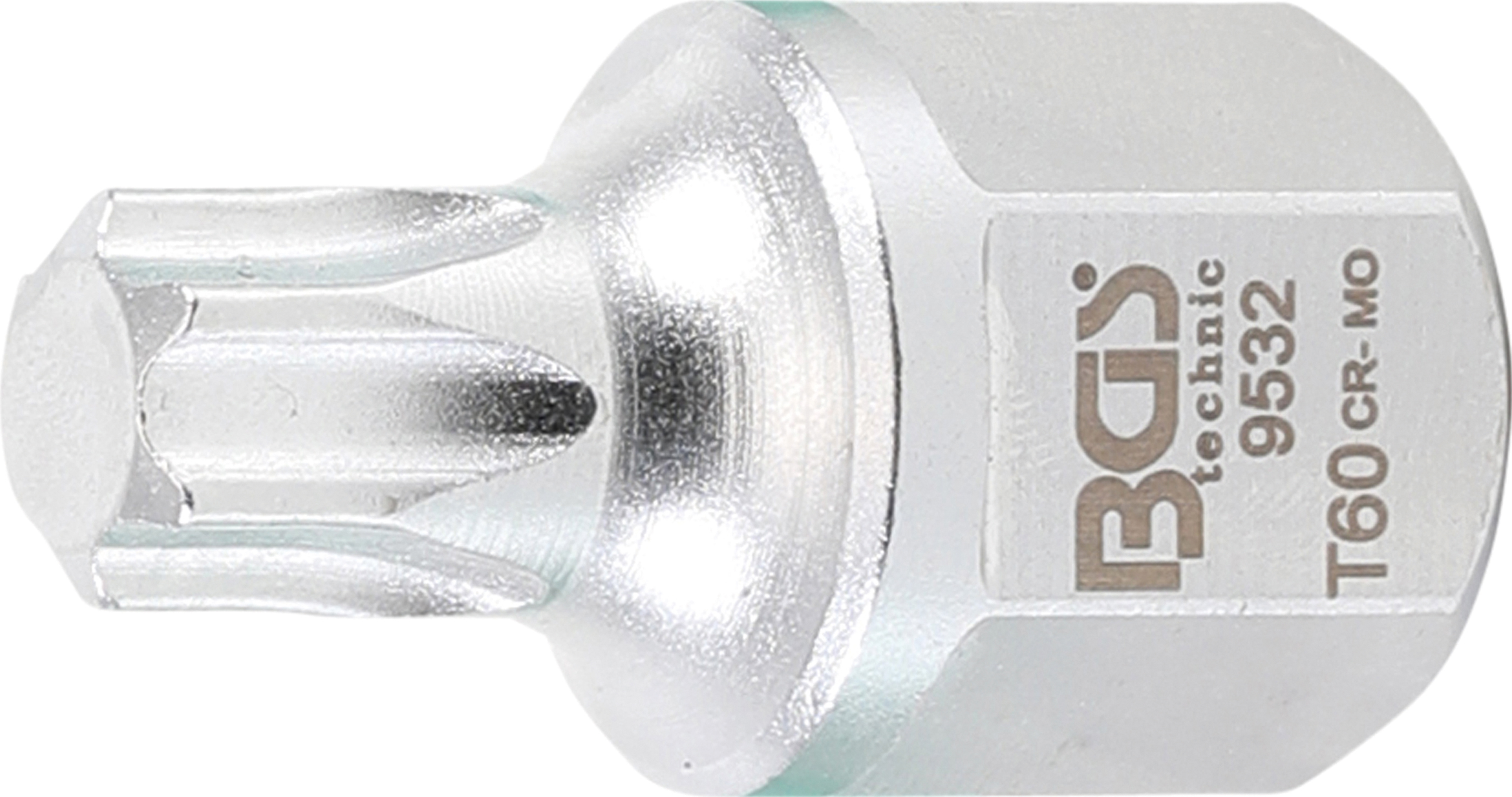 BGS Keilrippenriemen-Bit-Einsatz | Antrieb Innenvierkant 12,5 mm (1/2"), Außensechskant SW 22 mm | T-Profil (für Torx) T60