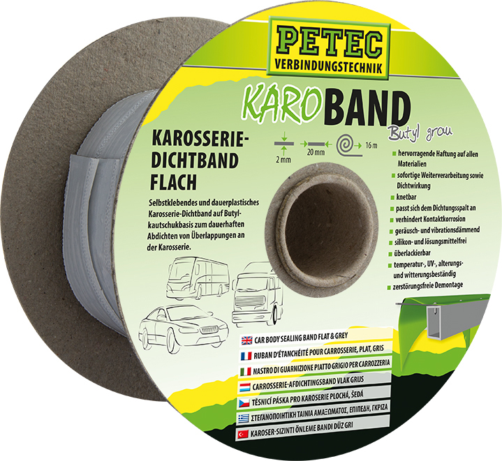 Petec Karosserie Dichtband Flach Grau KaroBand Butyl grau