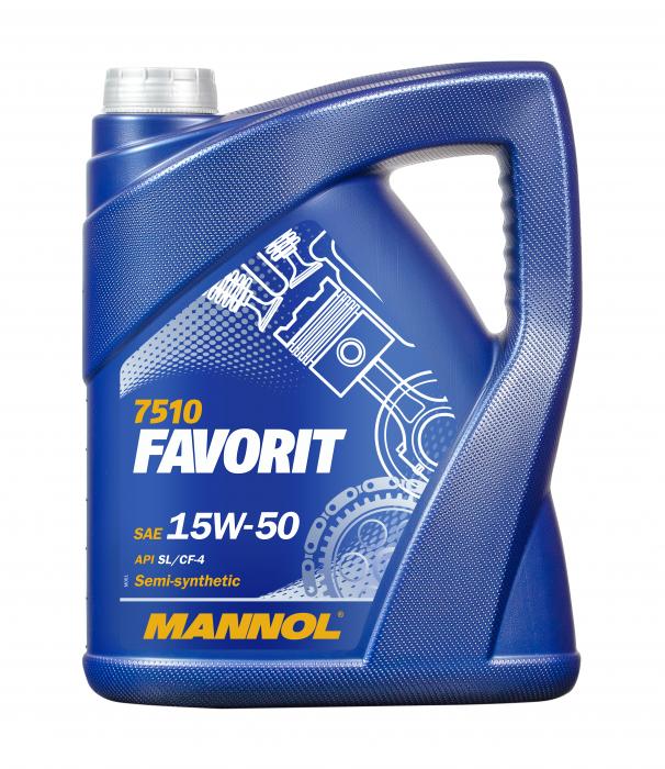 15W-50 Mannol 7510 Favorit Motoröl 5 Liter