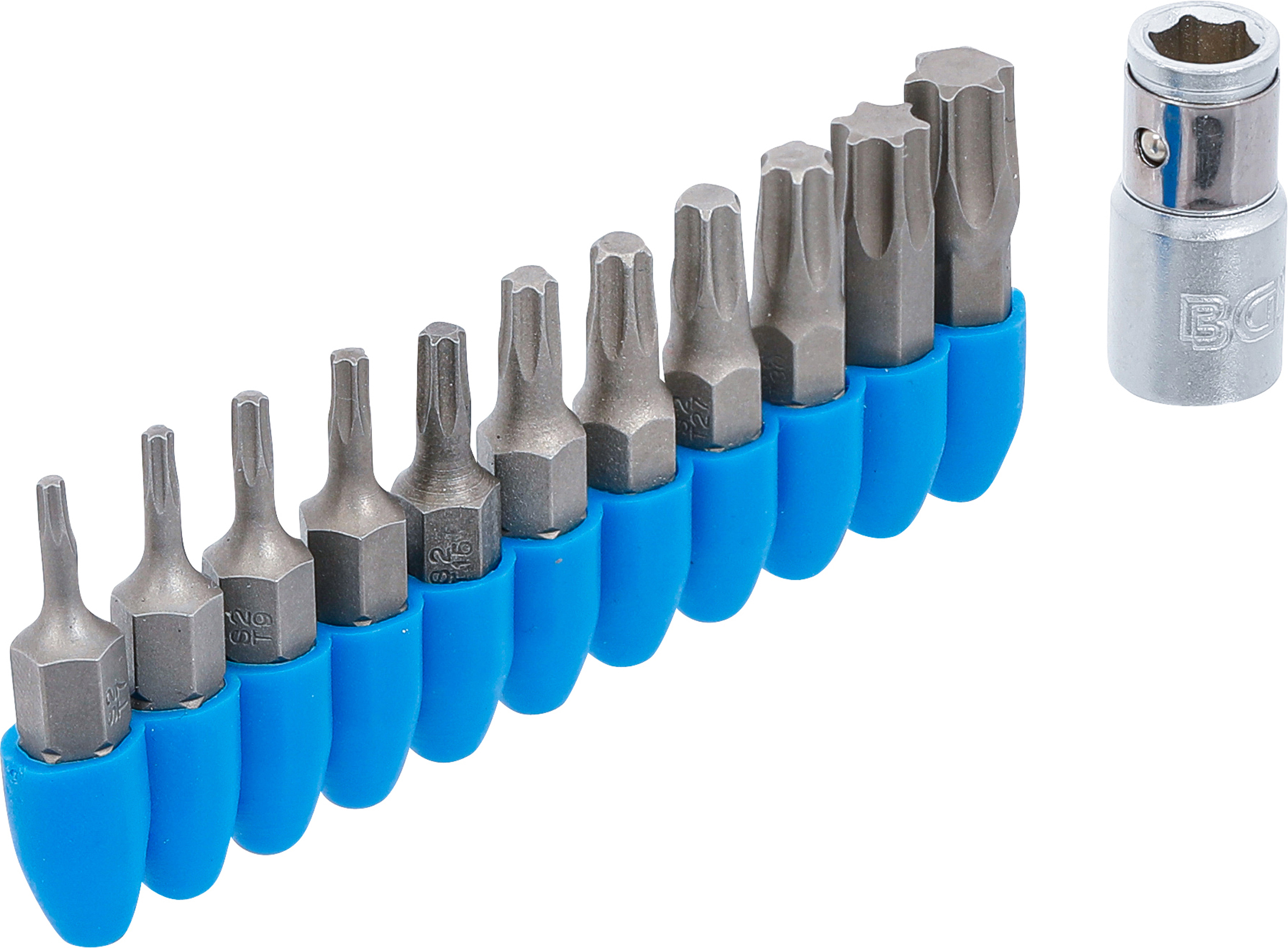 BGS Bit-Satz | Antrieb Außensechskant 6,3 mm (1/4") | Abtrieb T-Profil (für Torx) | 11-tlg.