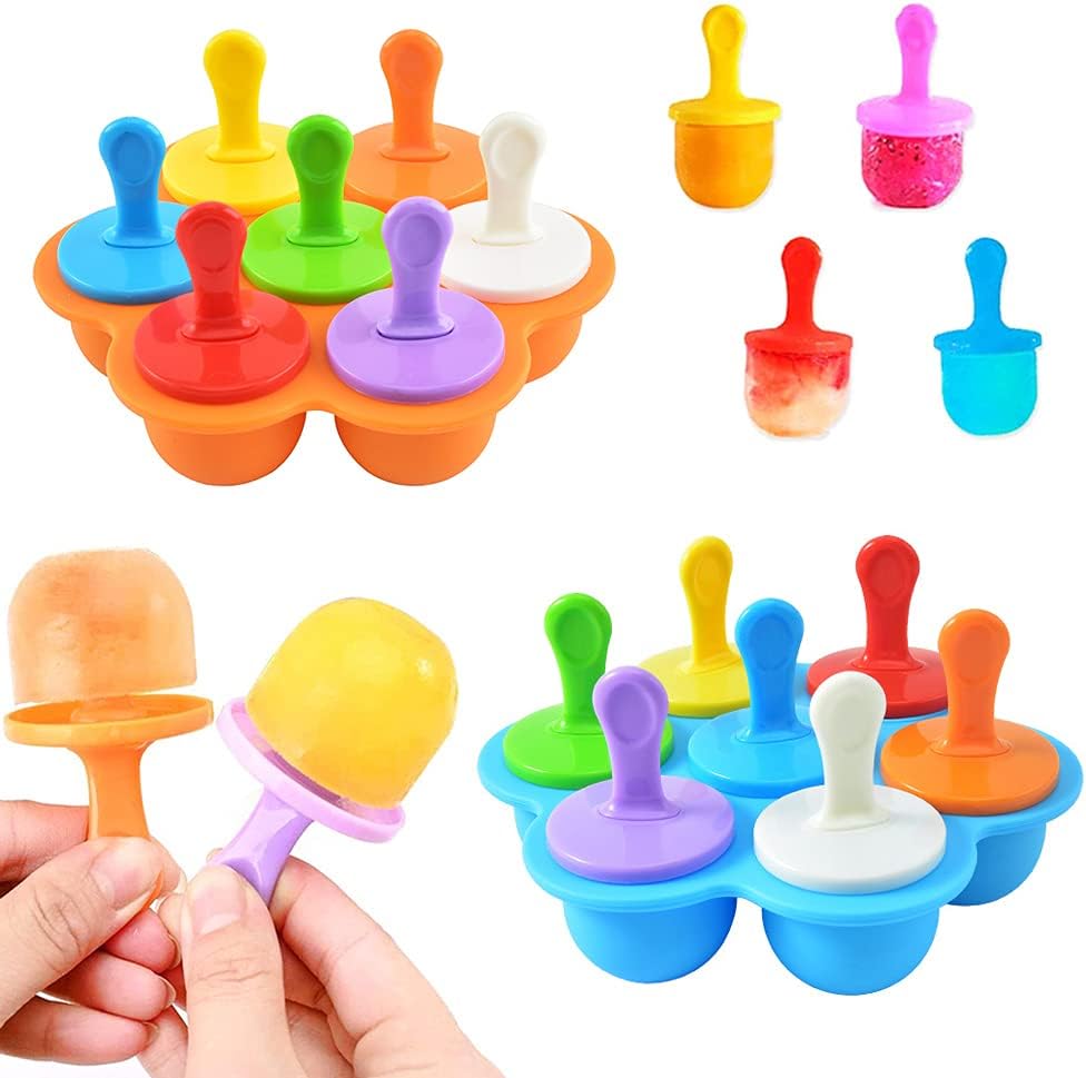 Eis Pop Form Eisformen Silikon Nesloonp Eisförmchen Popsicle Formen Wiederverwendbar Mini Eisformen mit bunten Kunststoff-Sticks für Kinder Baby Förmc