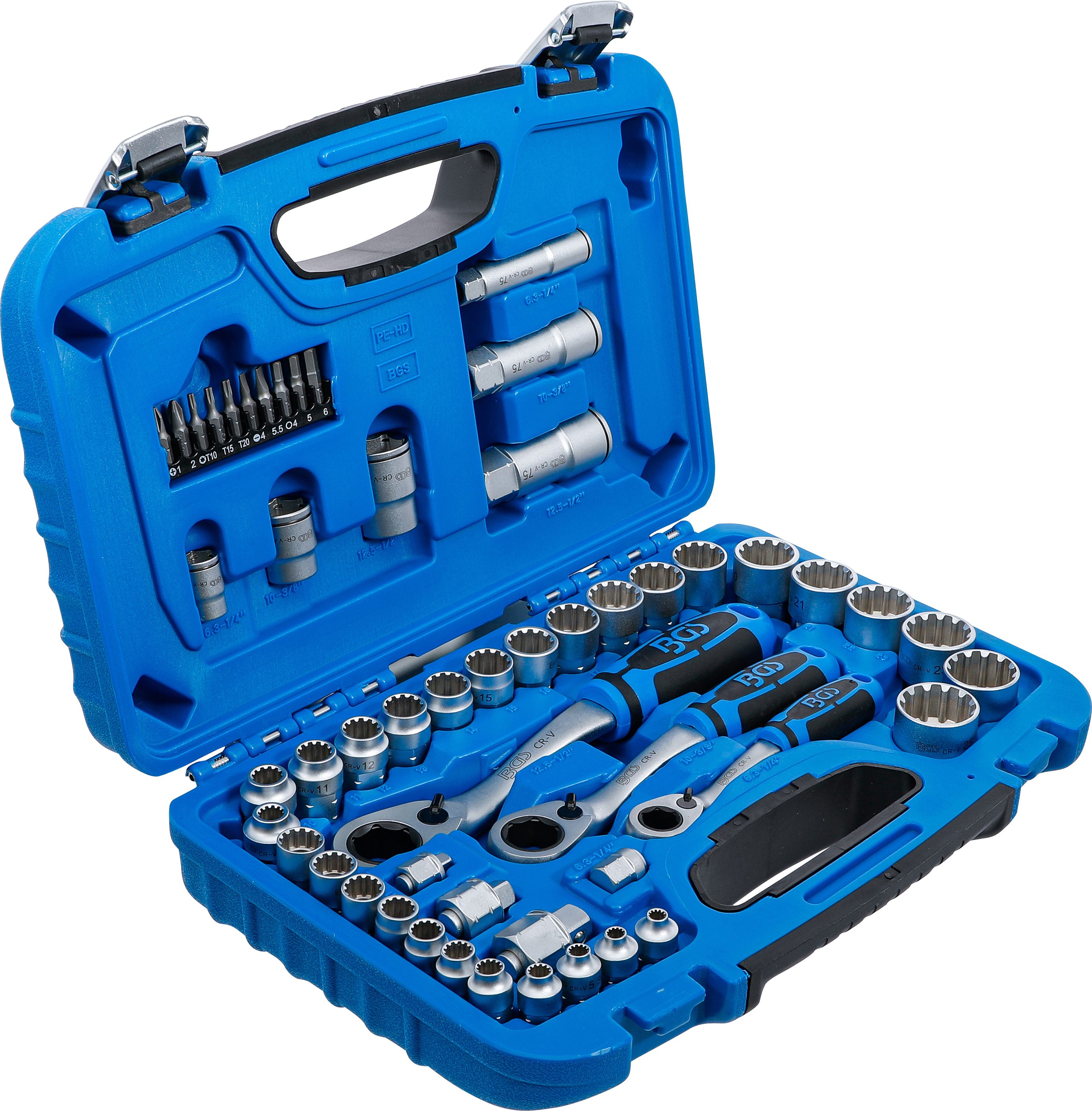 BGS Durchsteck-Steckschlüssel-Satz | Gear Lock | SW 4,5 - 25 mm | 52-tlg.