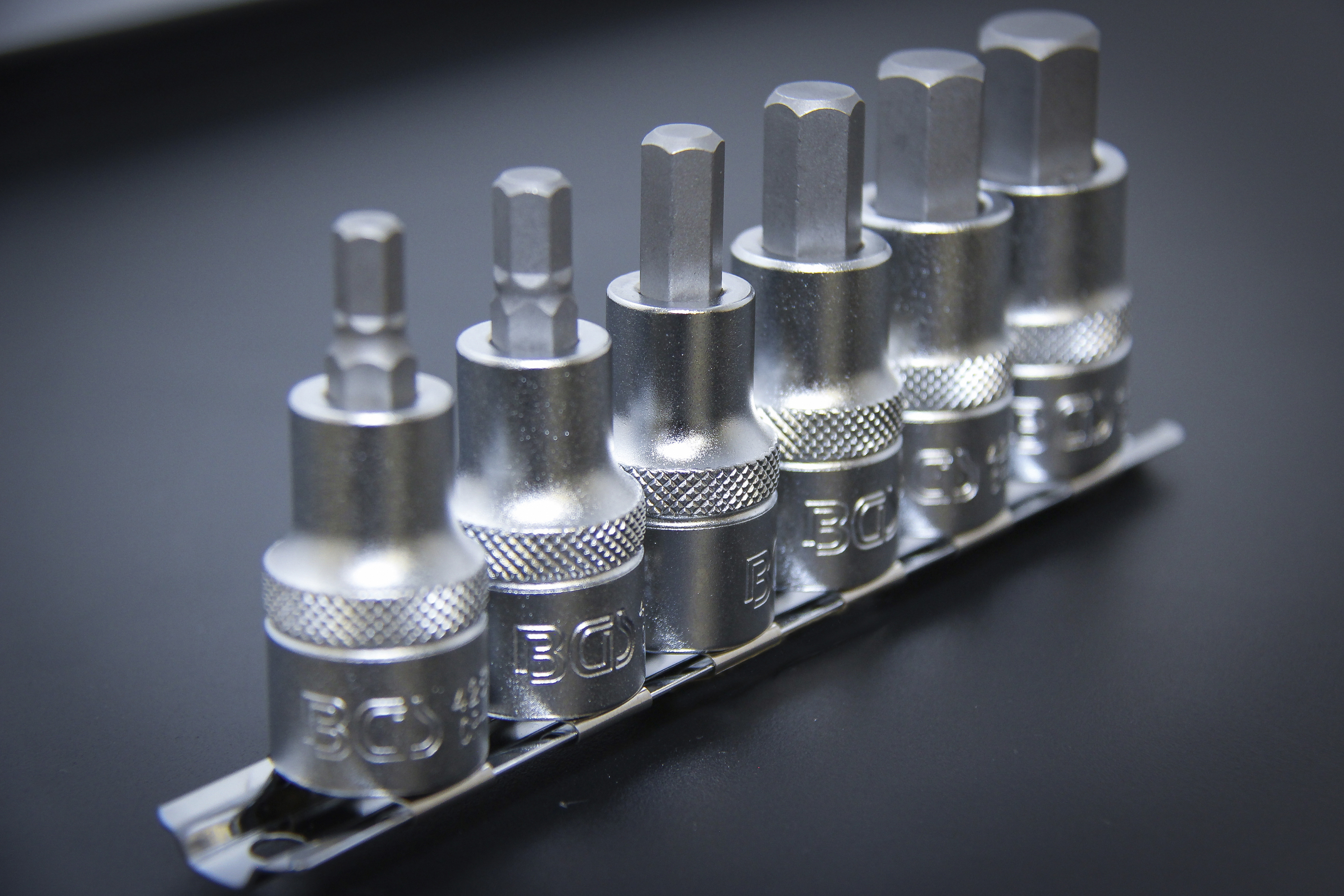 BGS Bit-Einsatz-Satz | Antrieb Innenvierkant 12,5 mm (1/2") | Innensechskant 6 - 14 mm | 6-tlg.