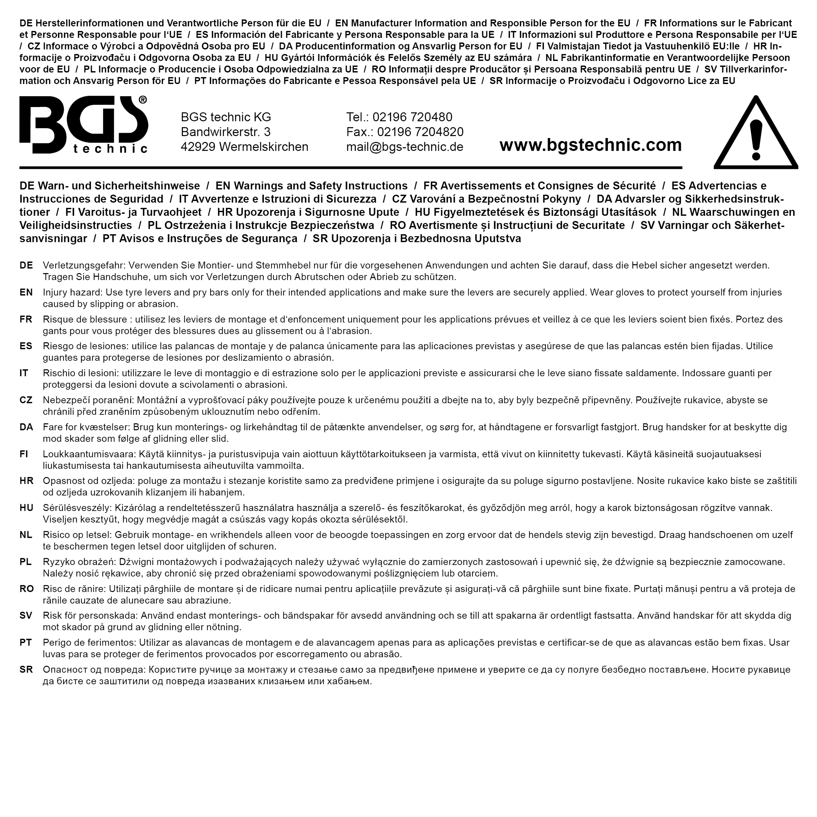 BGS Stemmhebel-Satz | 4-tlg.