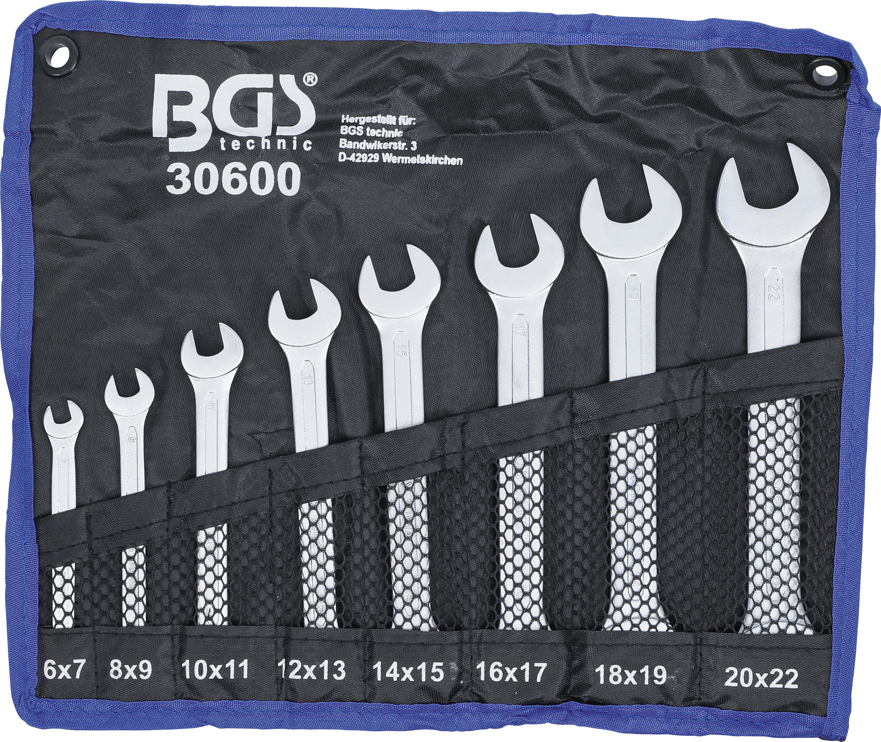 BGS Doppel-Maulschlüssel-Satz | SW 6 - 22 mm | 8-tlg.
