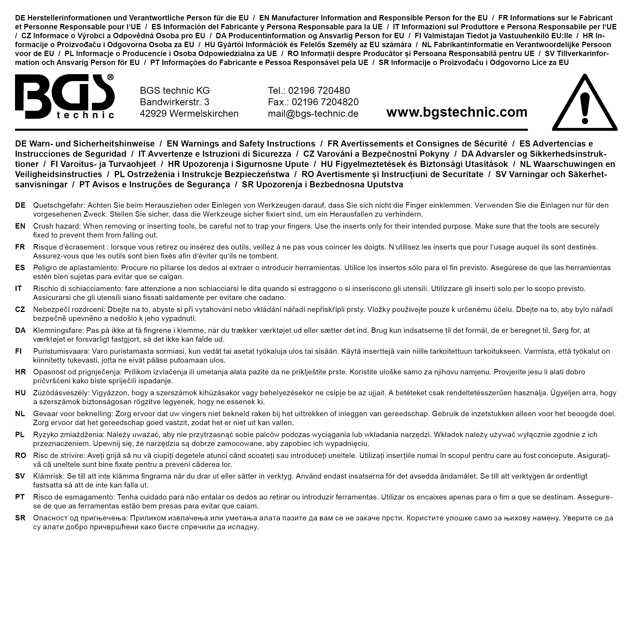BGS Werkstattwageneinlage 2/3 | leer | für Art. 4122
