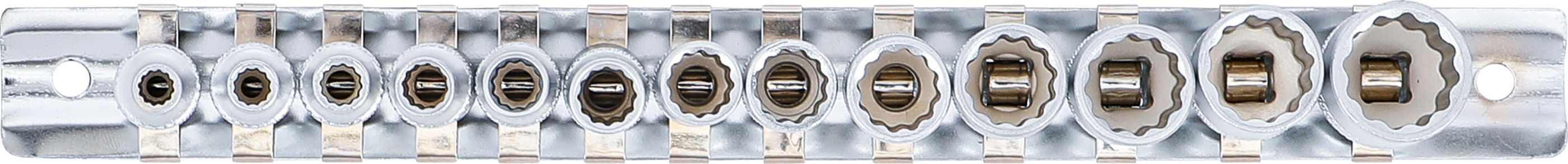 BGS Steckschlüssel-Einsatz-Satz Zwölfkant | Antrieb Innenvierkant 6,3 mm (1/4") | SW 4 - 14 mm | 13-tlg.