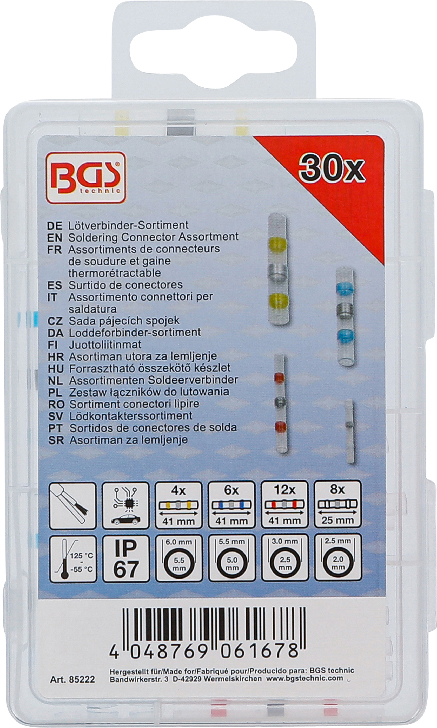 BGS Lötverbinder-Sortiment | mit Schrumpfschlauch | 30-tlg.