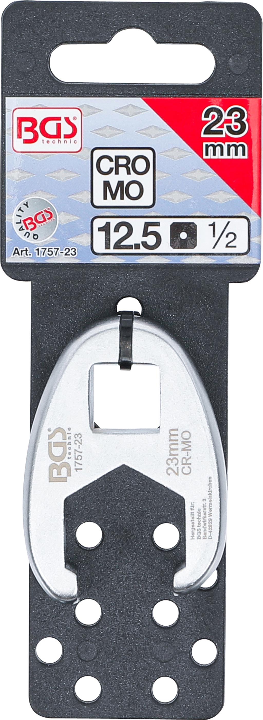 BGS Hahnenfußschlüssel | Antrieb Innenvierkant 12,5 mm (1/2") | SW 23 mm