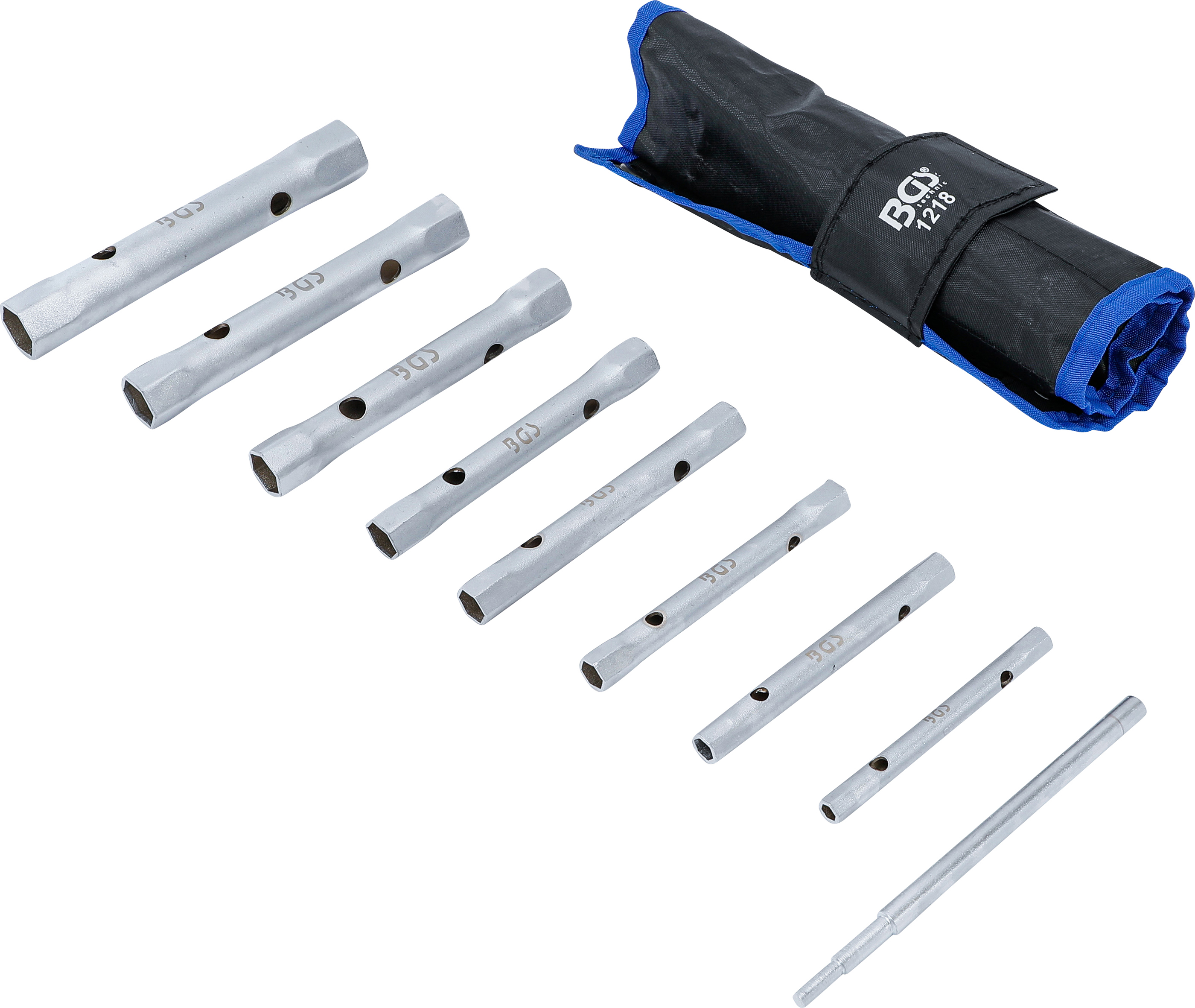 BGS Rohrsteckschlüssel-Satz | SW 6 x 7 - 20 x 22 mm | 9-tlg.