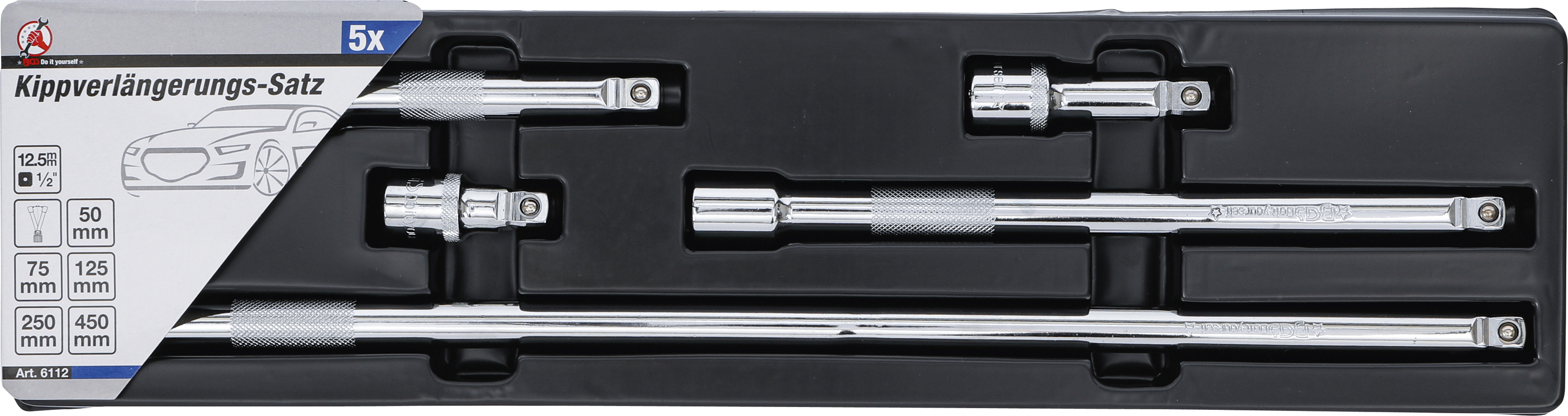 BGS Kippverlängerungs-Satz | 12,5 mm (1/2") | 5-tlg.