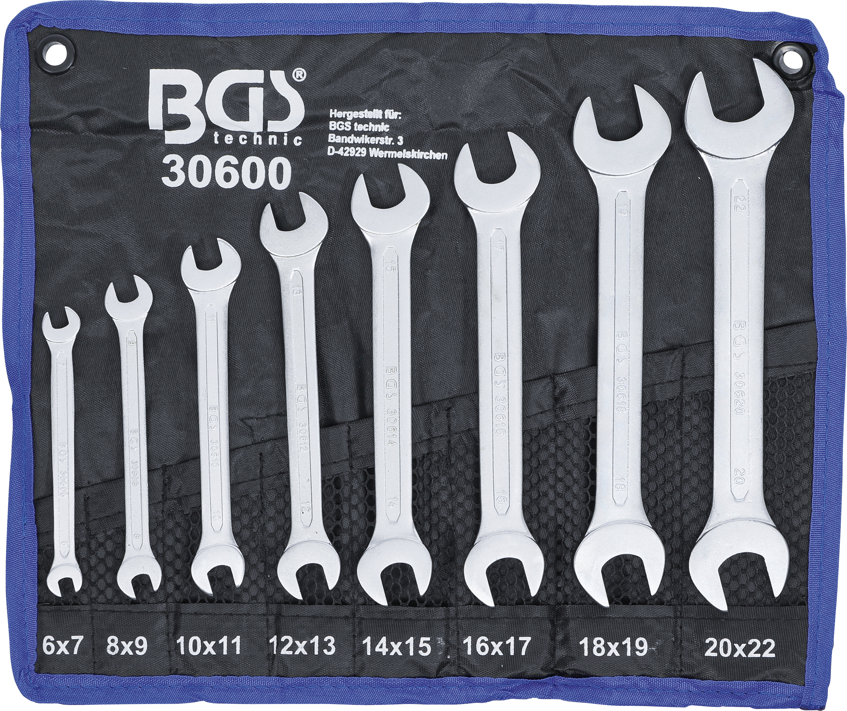 BGS Doppel-Maulschlüssel-Satz | SW 6 - 22 mm | 8-tlg.