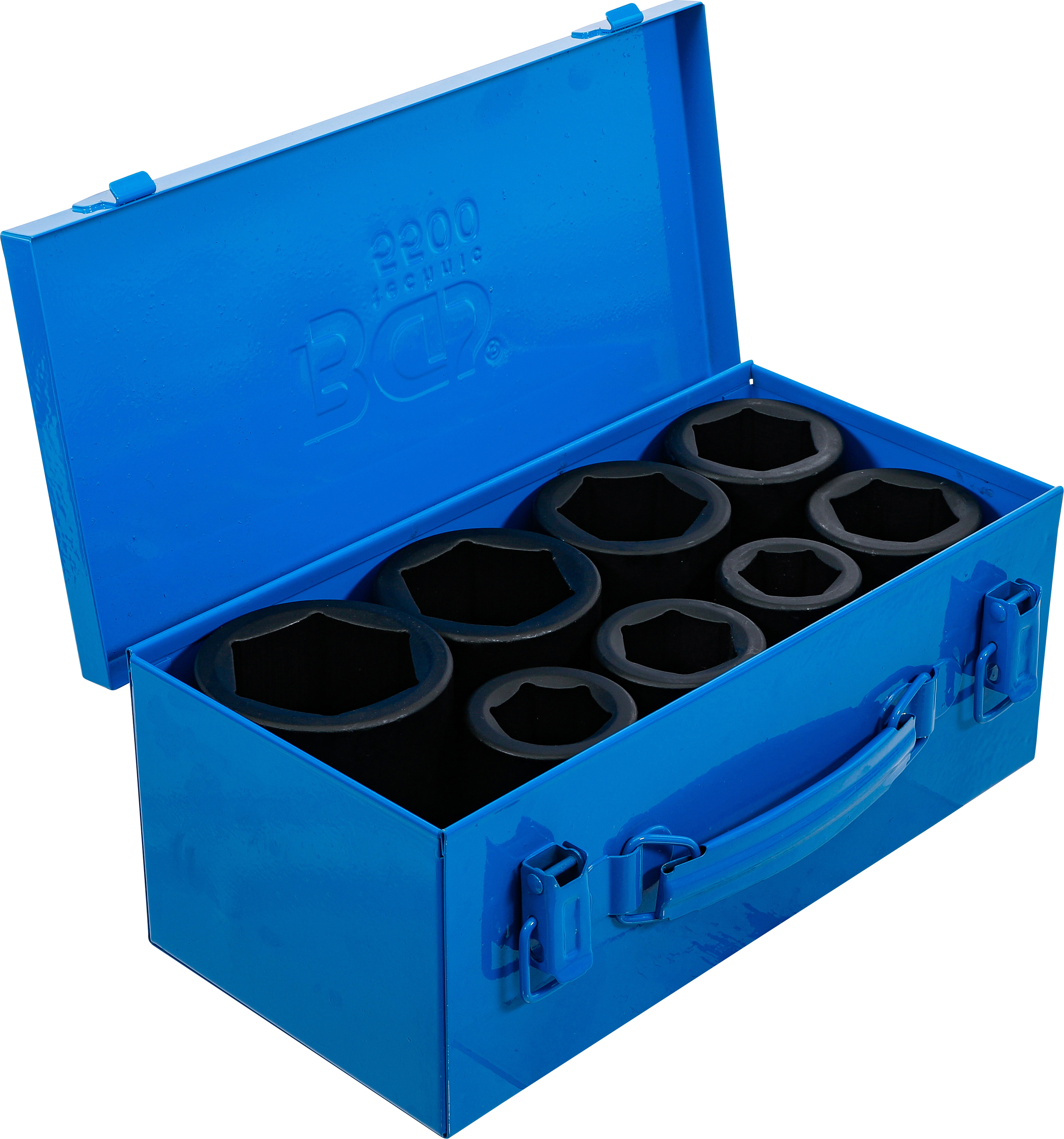 BGS Kraft-Steckschlüssel-Einsatz-Satz Sechskant, tief | Antrieb Innenvierkant 25 mm (1") | SW 27 - 50 mm | 8-tlg.