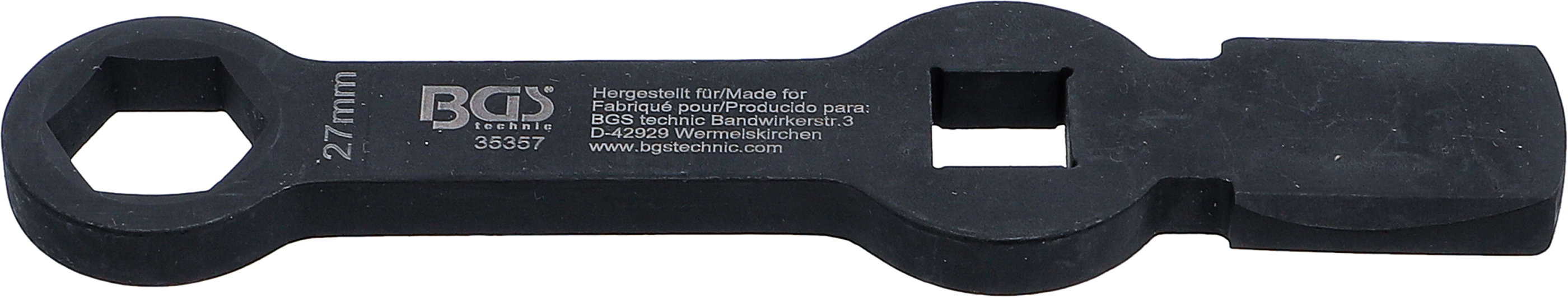 BGS Schlag-Ringschlüssel | Sechskant | mit 2 Schlagflächen | SW 27 mm