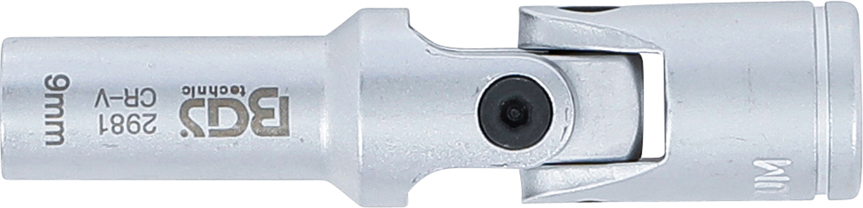 BGS Glühkerzen-Gelenk-Einsatz Sechskant | Antrieb Innenvierkant 10 mm (3/8") | SW 9 mm