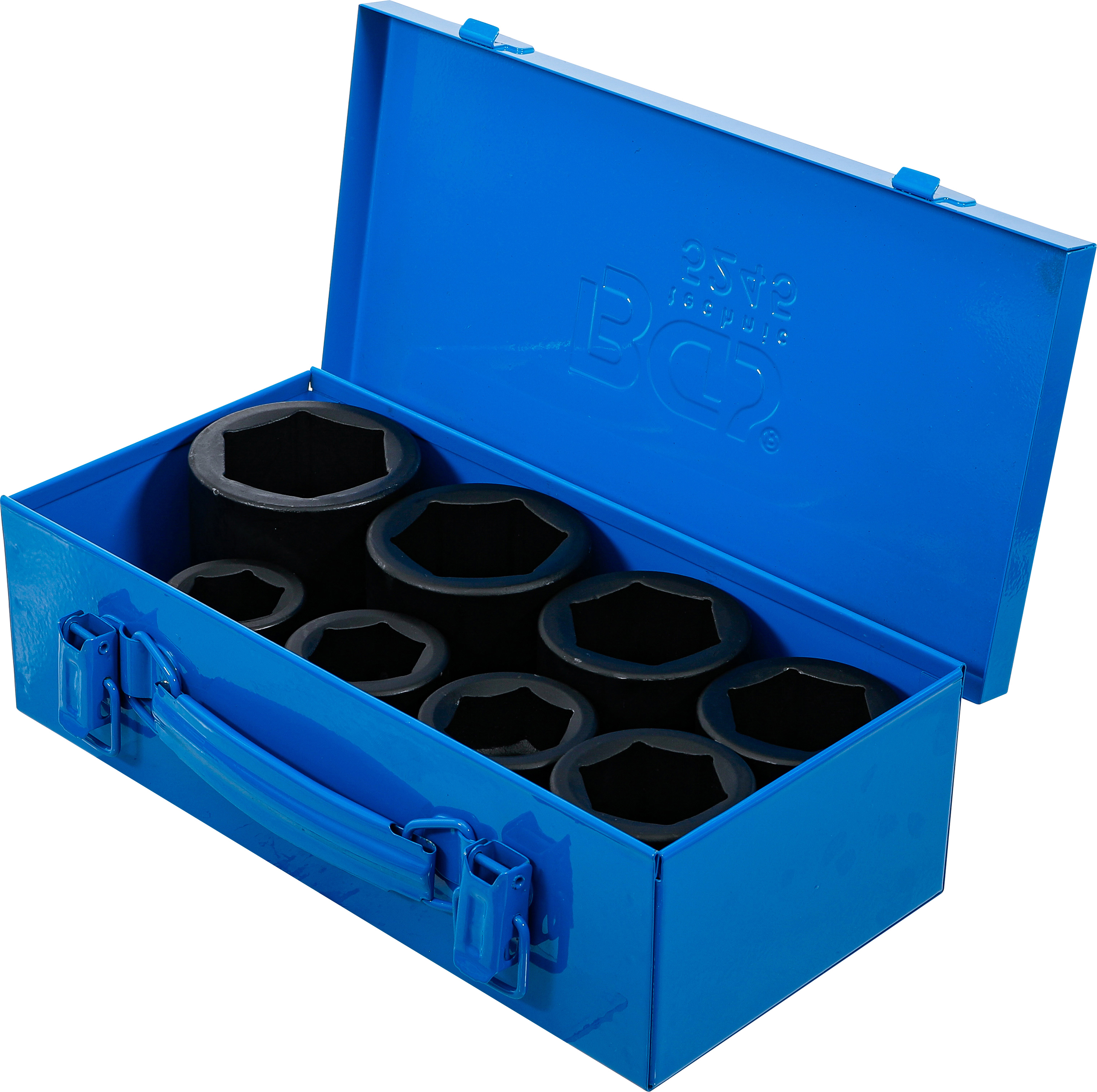 BGS Kraft-Steckschlüssel-Einsatz-Satz Sechskant | Antrieb Innenvierkant 25 mm (1") | SW 27 - 50 mm | 8-tlg.