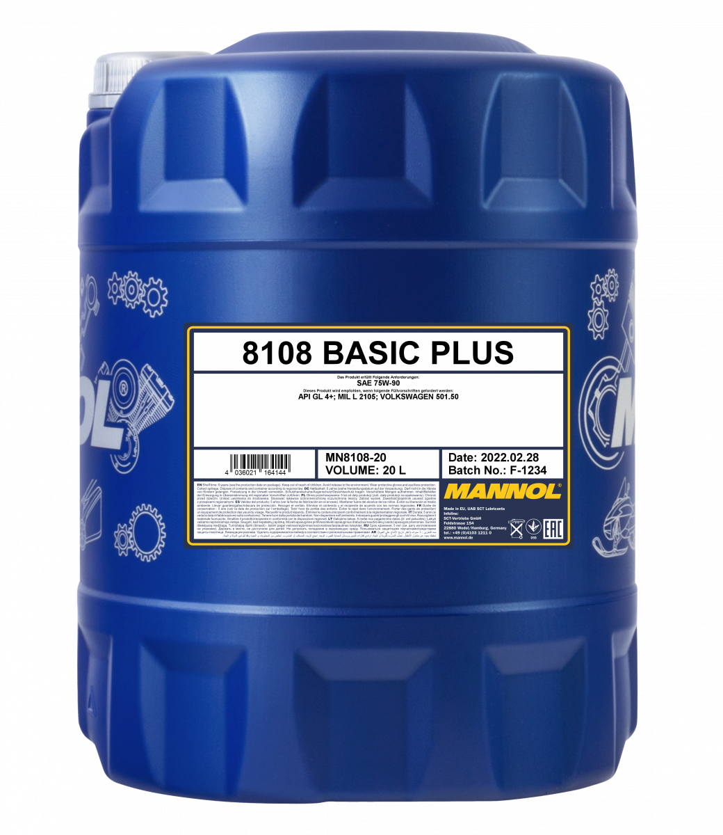 75W-90 Mannol 8108 Basic Plus Getriebeöl 20 Liter