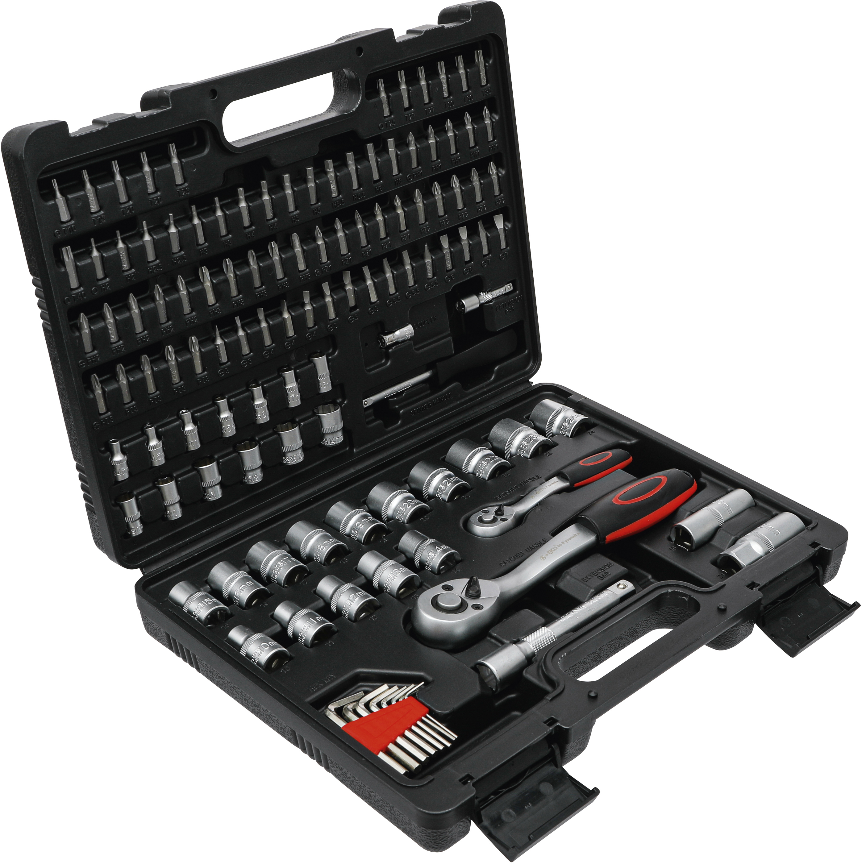 BGS Steckschlüssel-Satz Wellenprofil | Antrieb 6,3 mm (1/4") / 12,5 mm (1/2") | 115-tlg.