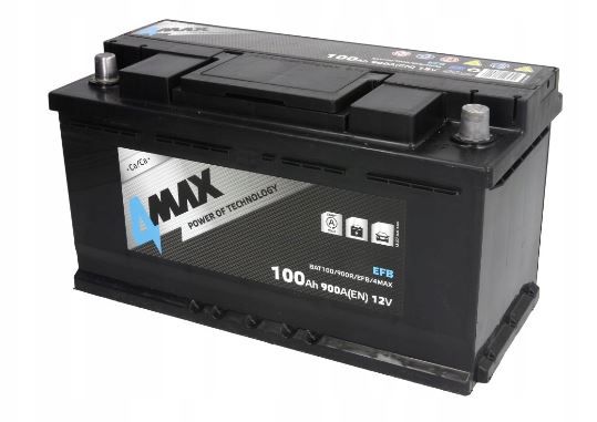 Starterbatterie 4MAX Start-Stop EFB Autobatterie 12V 100Ah 900A