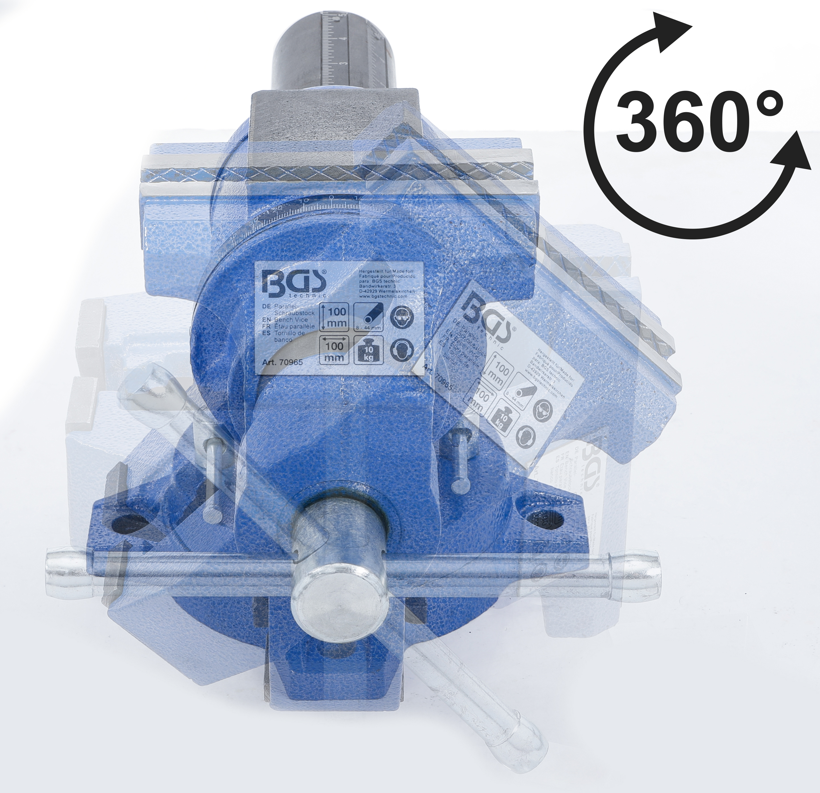 BGS Parallel-Schraubstock | 100 mm Spannbacken | 360° drehbar