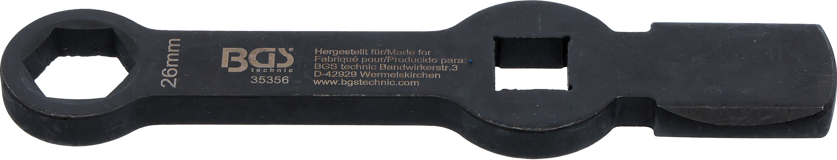 BGS Schlag-Ringschlüssel | Sechskant | mit 2 Schlagflächen | SW 26 mm