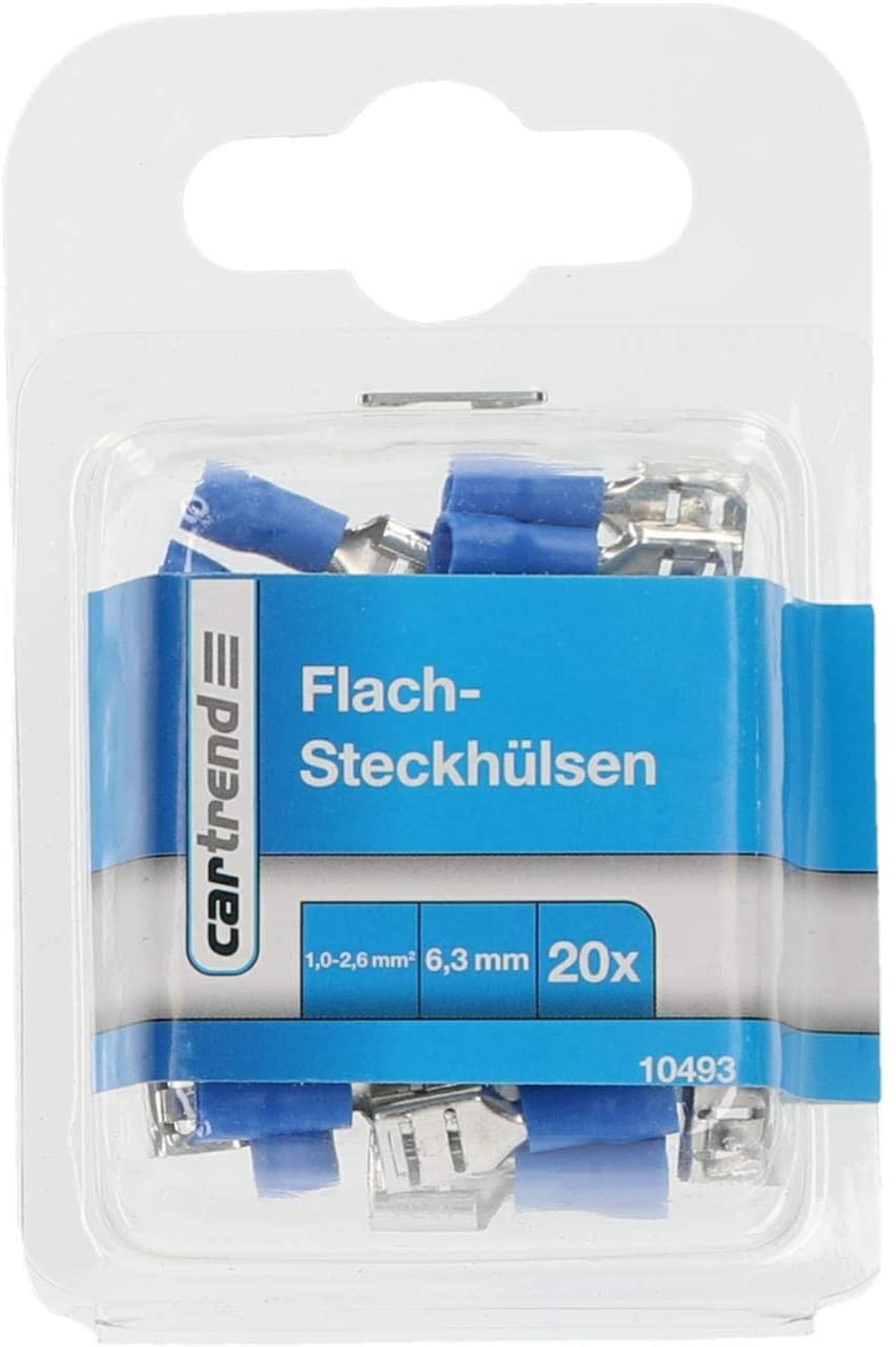 Cartrend Flachsteckhülsen Blau 20 Stk