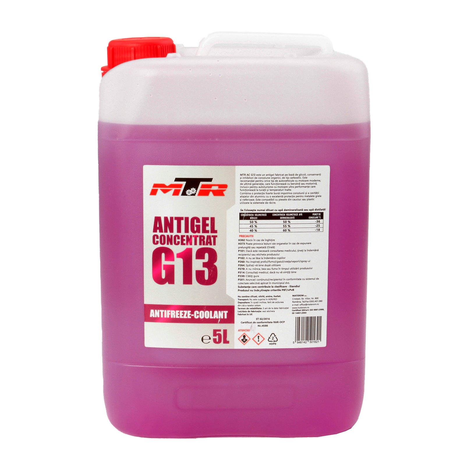 MTR Kühlerfrostschutz Antifreeze Coolant G13 Lila Konzentrat 5 Liter