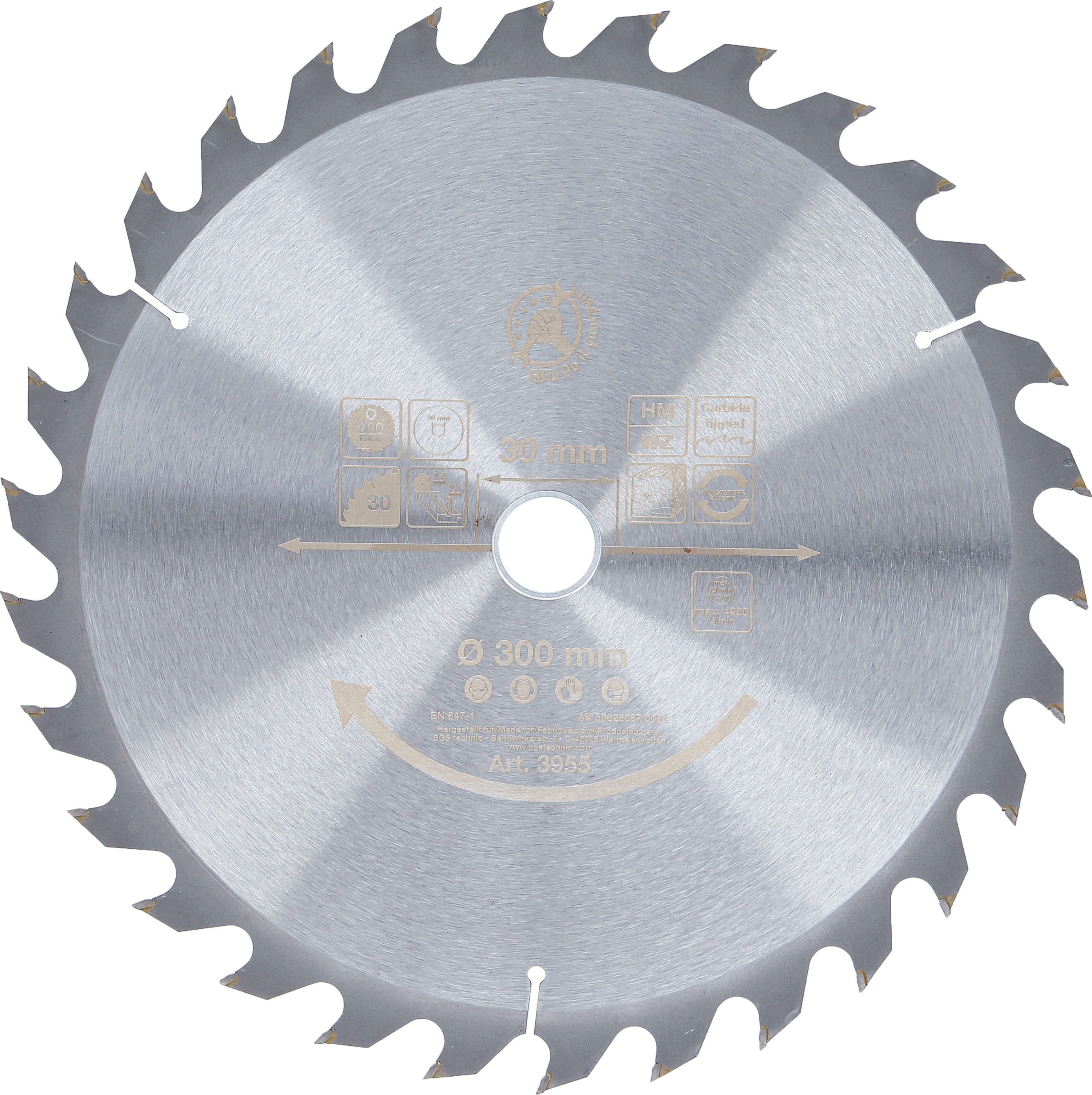 BGS Hartmetall-Kreissägeblatt | Ø 300 x 30 x 3,2 mm | 30 Zähne