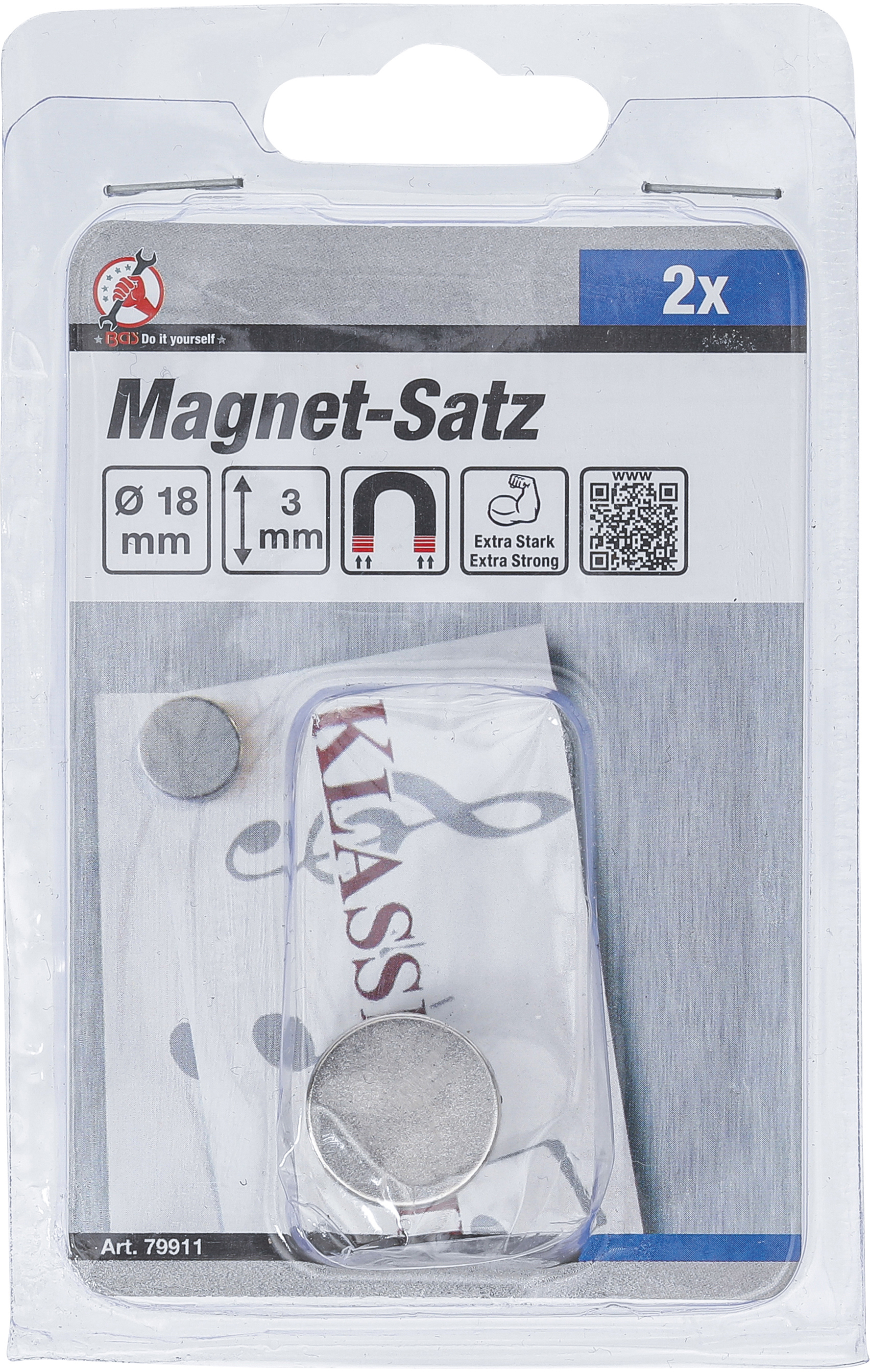 BGS Magnet-Satz | extra stark | Ø 18 mm | 2-tlg.