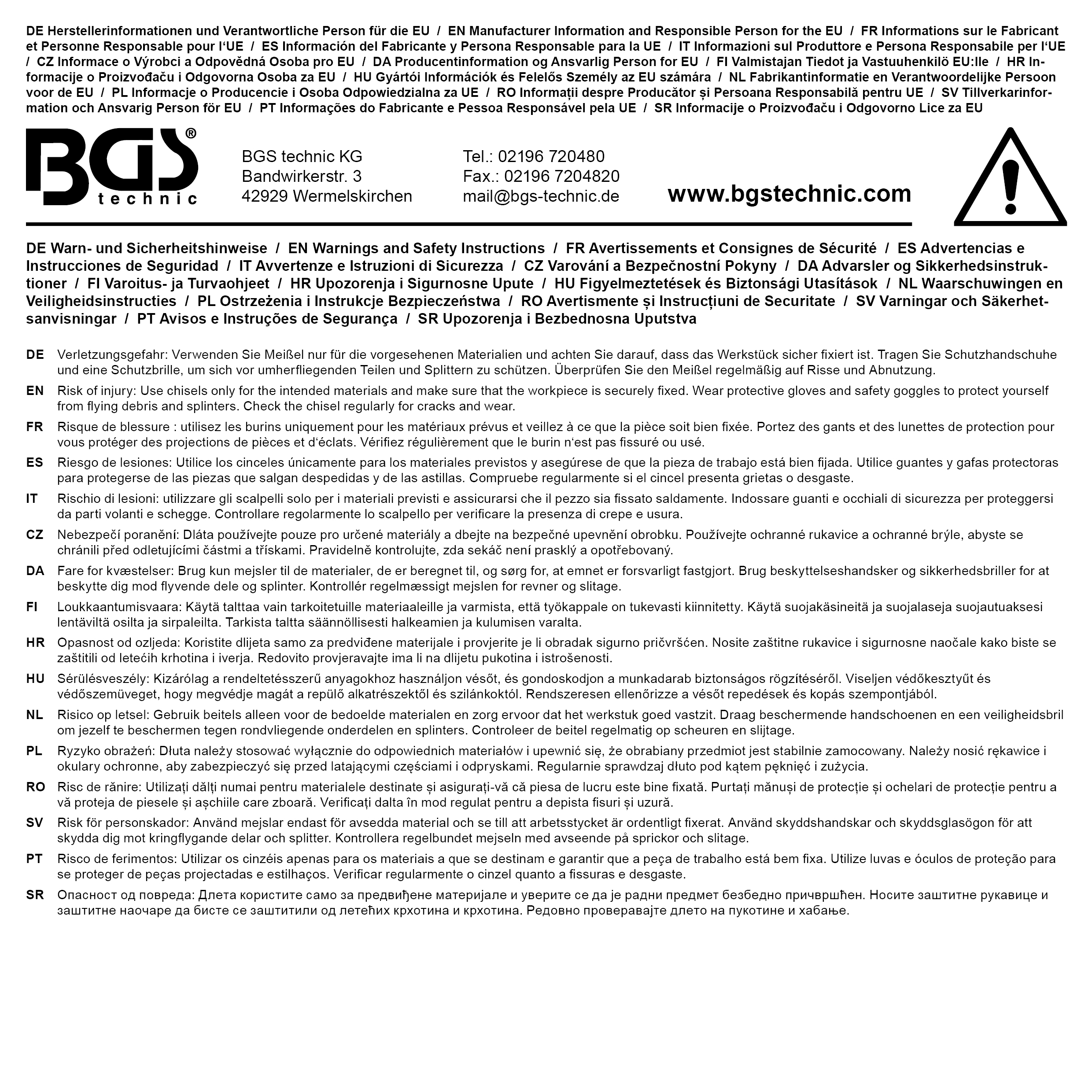 BGS Meißel- und Durchschläger-Satz | 15-tlg.