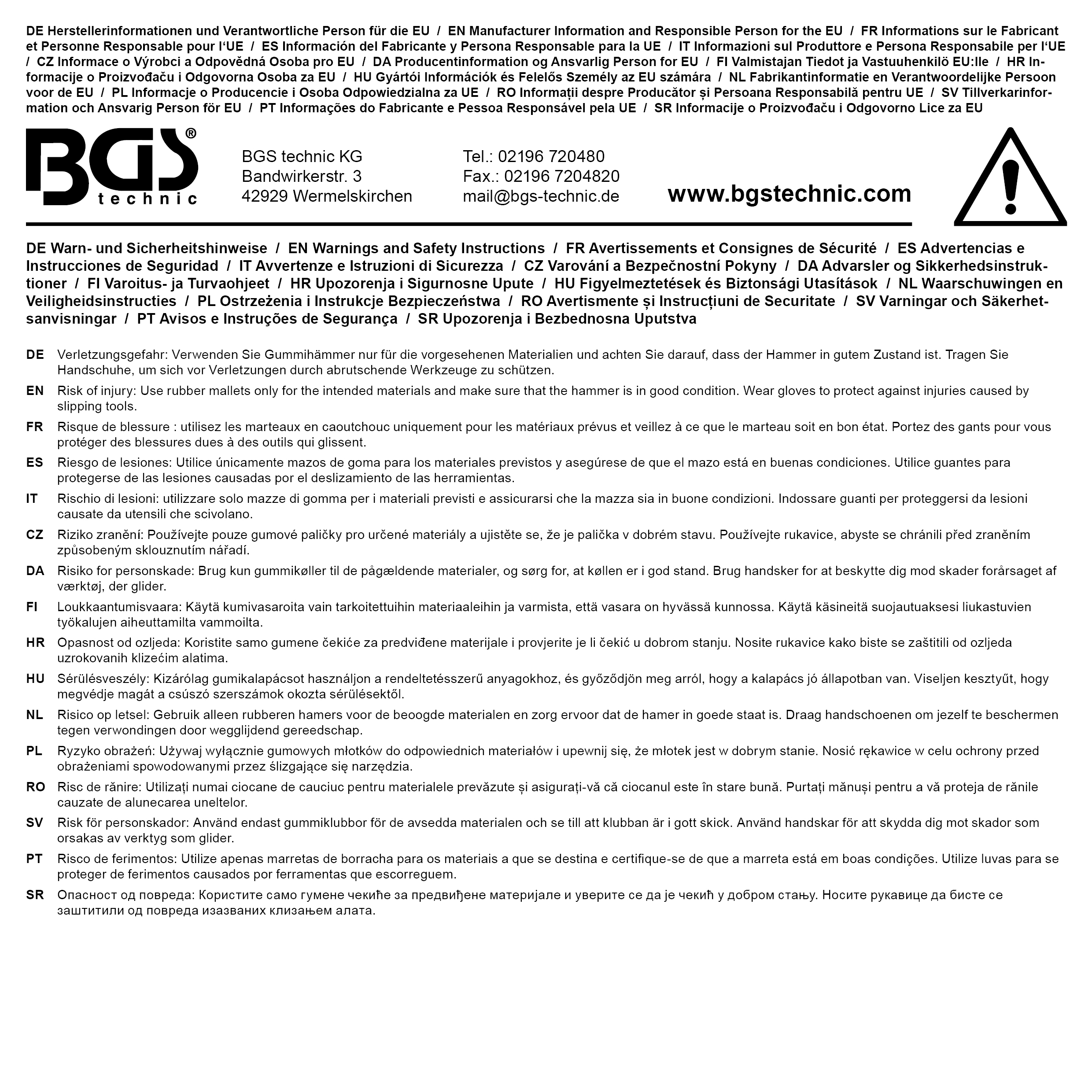 BGS Schonhammer | rückschlagfrei | Ø 60 mm | 1300 g