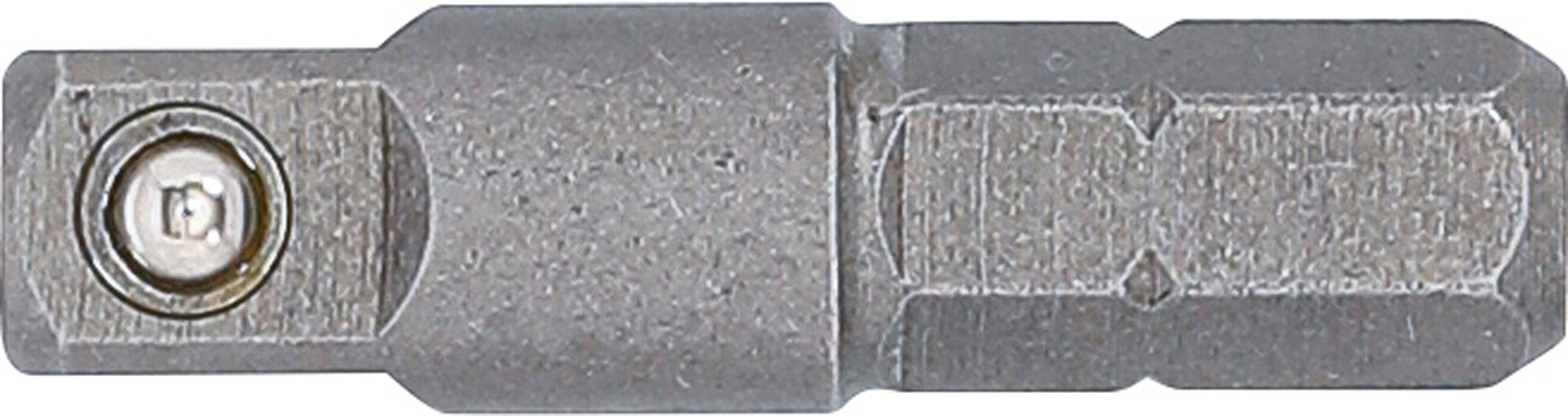 BGS Bit-Knarren-Adapter | Außensechskant 6,3 mm (1/4") - Außenvierkant 6,3 mm (1/4") | 30 mm