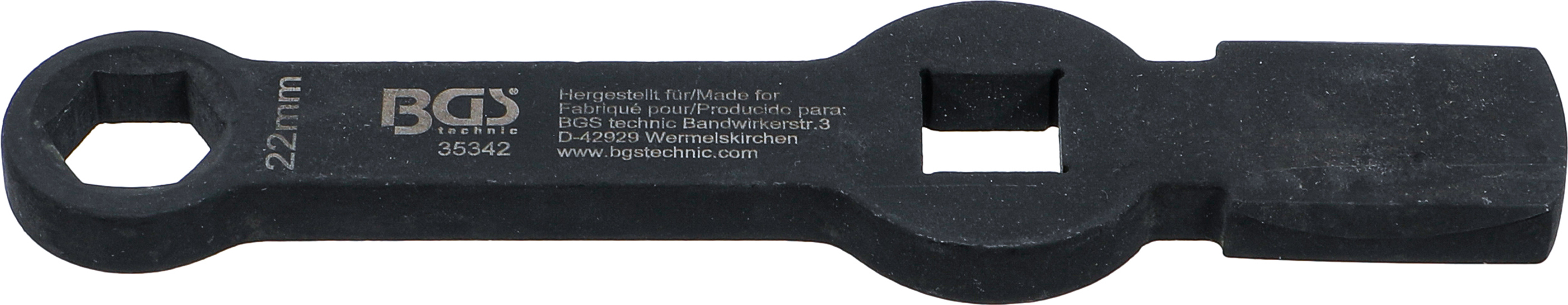 BGS Schlag-Ringschlüssel | Sechskant | mit 2 Schlagflächen | SW 22 mm