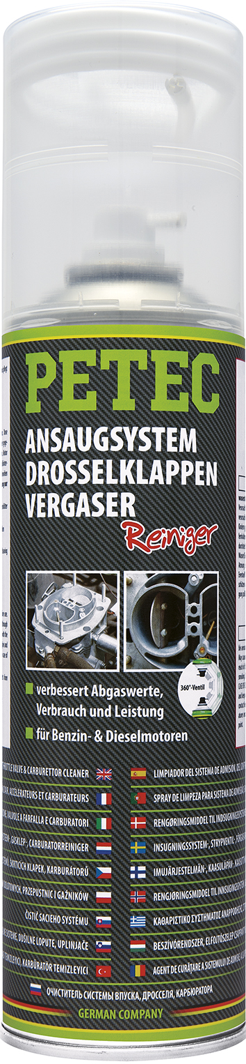 Petec Ansaugsystem Drosselklappen und Vergaserreiniger Spray 500 ml